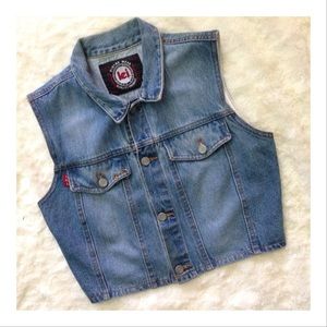 Lei Sz S Denim Sleeveless Vest